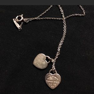Tiffany & co mini double heart pendant necklace
